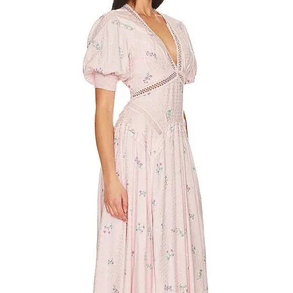 Free People Dresses & Skirts - Free People Pink Floral Maxi Dress Size 12